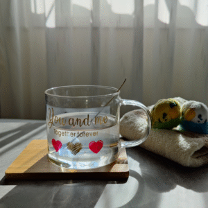 MT09145 SET TAZA VIDRIO TOGETHER CON CUCHARA
