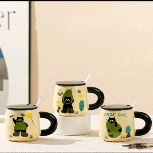 MT09303 TAZA CERAMICA GATO NEGRO