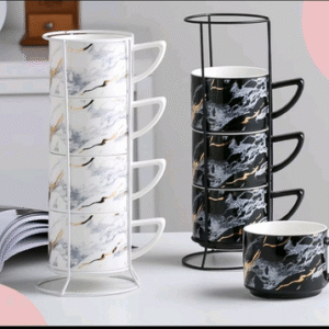 TAZA CERAMICA X 4 PLEGABLE MARMOL 2007505093849