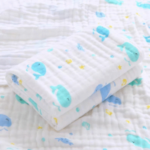 MT09539 MANTITA PARA BEBE 110X110 BALLENA Y ESTRELLAS