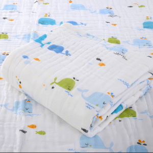 MT09540 MANTITA PARA BEBE 70X140 BALLENA EN MAR