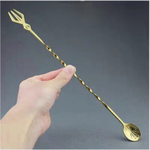 MT09477 - CUCHARA LARGA COCKTAIL ORO X 6