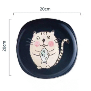 MT09725 PLATO CUADRADO AZUL 8 GATO"