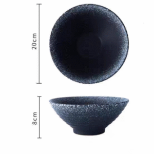 MT09679 BOWL CERAMICA 8 ESTILO ORIENTAL NEGRO Y BLANCA"