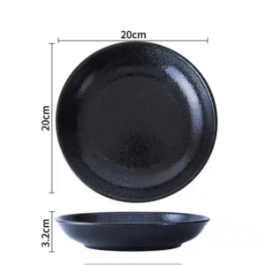 MT09689 PLATO HONDO CERAMICA 8 NEGRO"