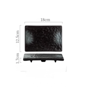 MT09691 PLATO SUSHI CERAMICA 7.5 NEGRO Y BLANCO"