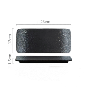 MT09694 PLATO SUSHI CERAMICA 10 NEGRO Y BLANCO"