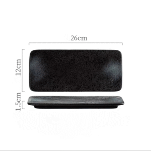 MT09695 PLATO SUSHI CERAMICA 10" NEGRO 2007505096956