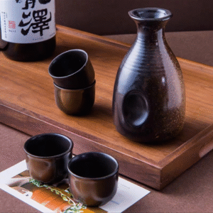 MT09704 BOTELLA DE SAKE CERAMICA 300ML NEGRO
