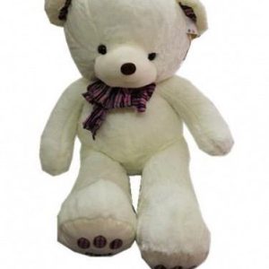Oso con moño 2 colores 80cm sentado
