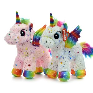 UNICORNIO PARADO 30CM CON CORAZONCITOS APLICADOS
