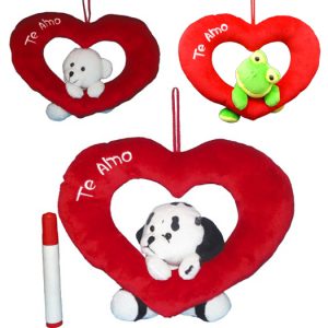 4 ANIMALES CON CORAZON CALADO 30CM