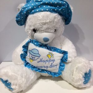 Oso con gorro y almohada 50cm