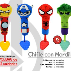 SURTIDO CHIFLE CON MORDILLO MARVEL 15CM
