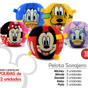 SURTIDO PELOTA CON SONAJERO DISNEY 15CM