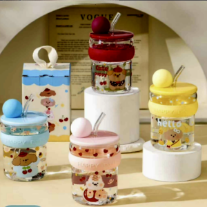 AA0387 TAZA VIDRIO CON SORBETE ANIMALES