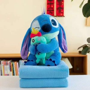 STICH AZUL CON TRAPO CON MANTA 55CM