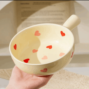 BOWL CON MANEJA CERAMICA 6" CORAZON