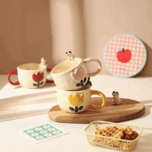 TAZA CERAMICA GATO Y FLOR 2025080805596