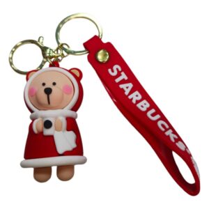 LLAVERO OSO STARBUCKS ROJO CON CAFE