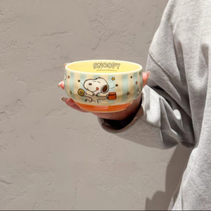 AA0718 BOWL CERAMICA 4.5" PERRITO CON RAYAS CELESTE
