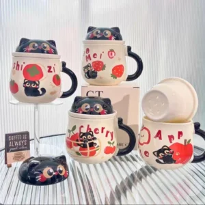 TAZA CERAMICA CON FILTRO CUTE CAT