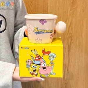 TAZA CERAMICA CON TAPA ROSA