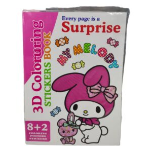 FINAL! LIBRO PARA COLOREAR 3D CON STICKER MY MELODY X1U 4589(C012)