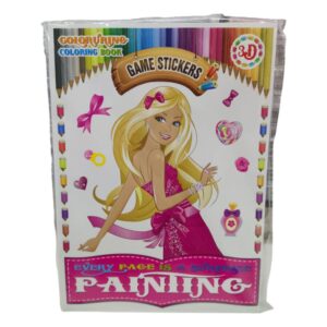 FINAL! LIBRO PARA COLOREAR 3D CON STICKER BARBIE X1U 9099(ABC003)