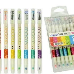 LAPICERA Y RESALTADOR EN DOBLE PUNTA 8PCS X1 CS-8650-8