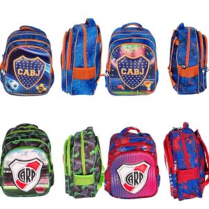 FINAL! MOCHILA BOCA RIVER C/RELIEVE 16 PULGADAS 3 CIERRE 0080 [X-2]