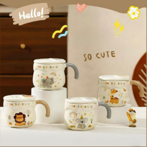 TAZA CERAMICA ANIMALES CON ARCOIRIS 2025080806609