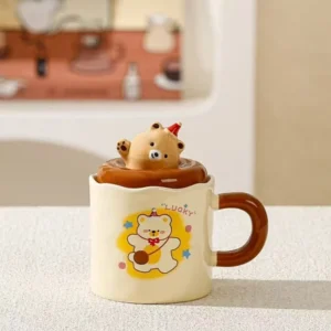 TAZA CERAMICA ANIMALES CON DONA