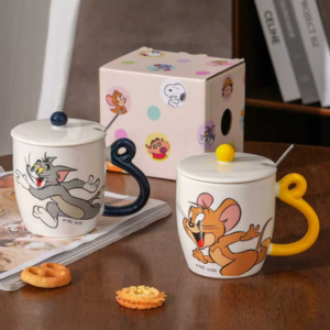 TAZA CERAMICA CON COLA DE GATO Y RATON