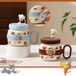 TAZA CERAMICA CON SORBETE GATO Y RATON