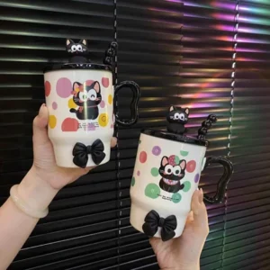 TAZA CERAMICA GATO CON LUNARES