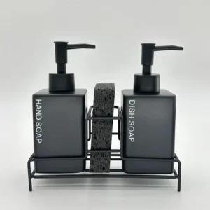 SET DE DISPENSER CERAMICA CON ESPONJA NEGRO