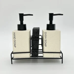 SET DE DISPENSER CERAMICA CON ESPONJA BEIGE