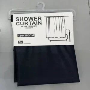 CORTINA BAÑO EVA ESTILO TELA 2025080810859 180CM X 180CM, NEGRO