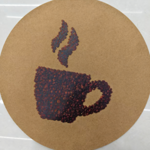 INDIVIDUAL REDONDO DE CORCHO CON DISEÑO 2025080811320 38CM X 38CM, TAZA DE CAFE, BORDE SELLADO - X2
