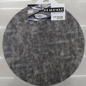 INDIVIDUAL REDONDO ESTILO LINE FINO GRIS 38CM X 38CM - X6