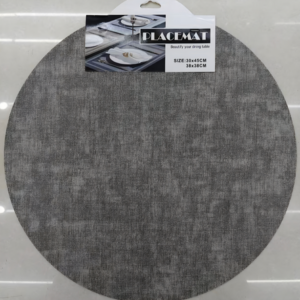 INDIVIDUAL REDONDO ESTILO LINE FINO GRIS 38CM X 38CM - X6