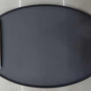 INDIVIDUAL OVALADO CON DISEÑO GRIS OSCURO 30CM X 45CM - X6