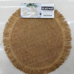 INDIVIDUAL REDONDO TEJIDO MARRON CLARO 38CM X 38CM - X6
