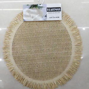 INDIVIDUAL REDONDO TEJIDO CREMA 38CM X 38CM - X6