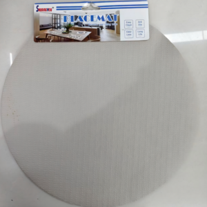INDIVIDUAL REDONDO PLASTICO FINO COLOR BEIGE 38CM X 38CM - X6