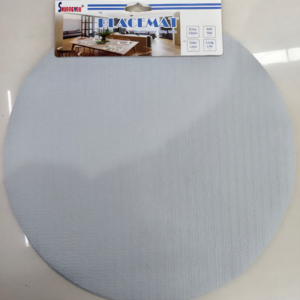 INDIVIDUAL REDONDO PLASTICO FINO COLOR GRIS CLARO 38CM X 38CM - X6
