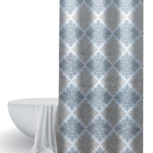 CORTINA DE BAÑO TLEA TEFLON ANTIHONGO CON DISEÑO 180CM X180CM, CON GANCHOS