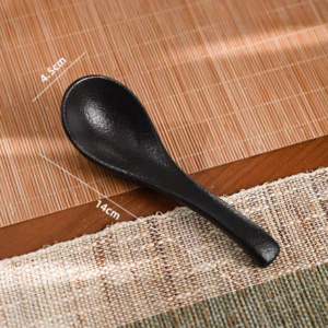 AA1447 CUCHARA CERAMICA NEGRO X6