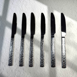 AA1295 CUCHILLO DE ACERO MANGO ESTILO PIEDRA-PRECIO DE PAQ X 6 UNIDADES